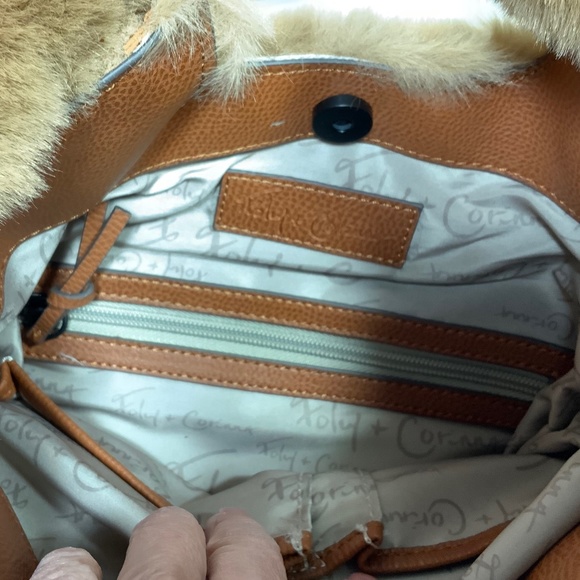 NWT - Foley + Corinna Faux Fur Tan Purse - Picture 5 of 8